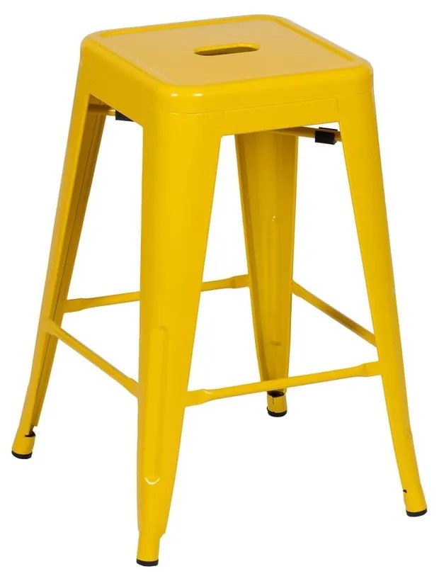 Żółte metalowe hokery zestaw 2 szt. (wysokość siedziska 61 cm) – Ixia