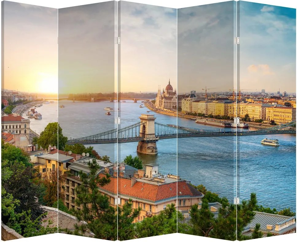 Parawan - Miasto Budapeszt z rzeką (210x170 cm)