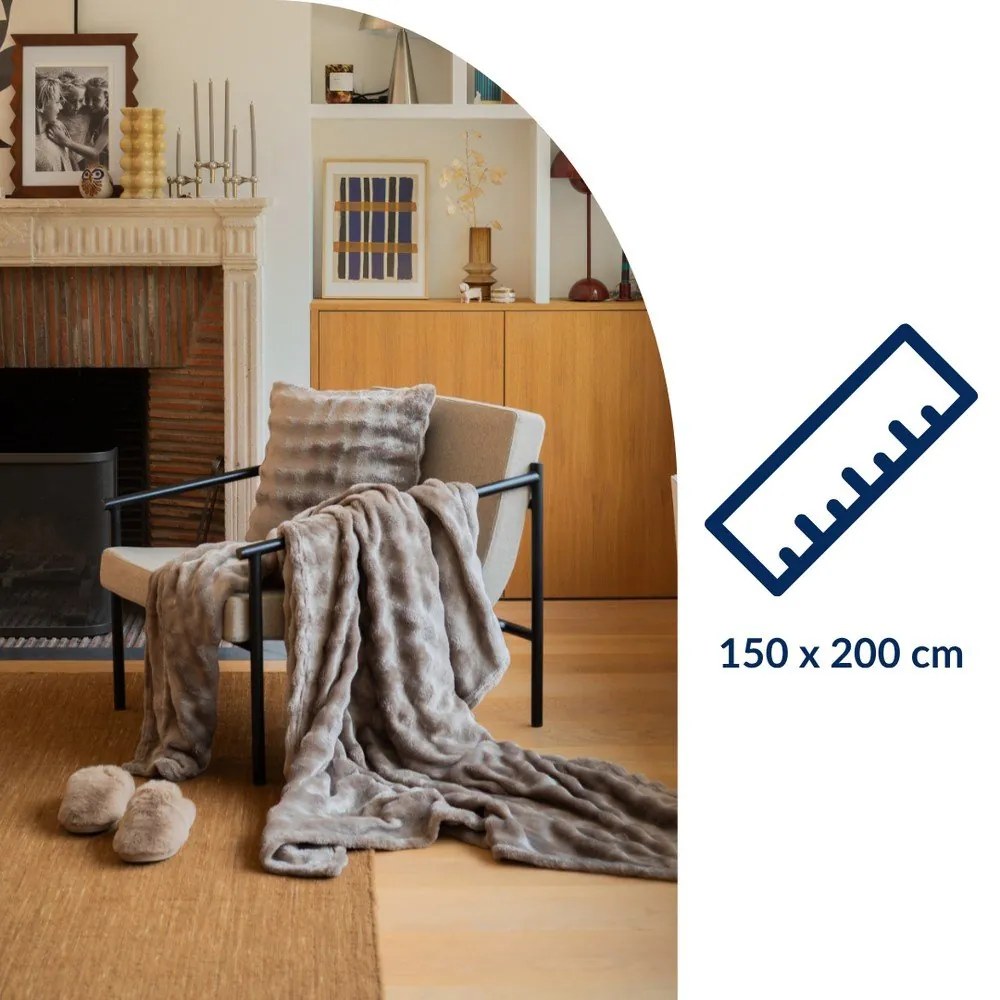 Szarobrązowy koc z mikropluszu 150x200 cm Wave – Tiseco Home Studio