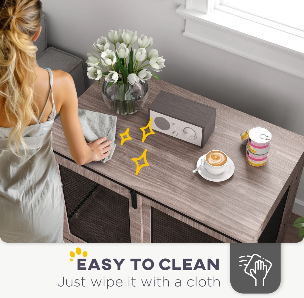 PawHut Klatka transportowa dla psów, miejsce do odosobnienia dla zwierząt, zamknięte drzwi, 98 x 60 x 78 cm, Jasnobrązowy