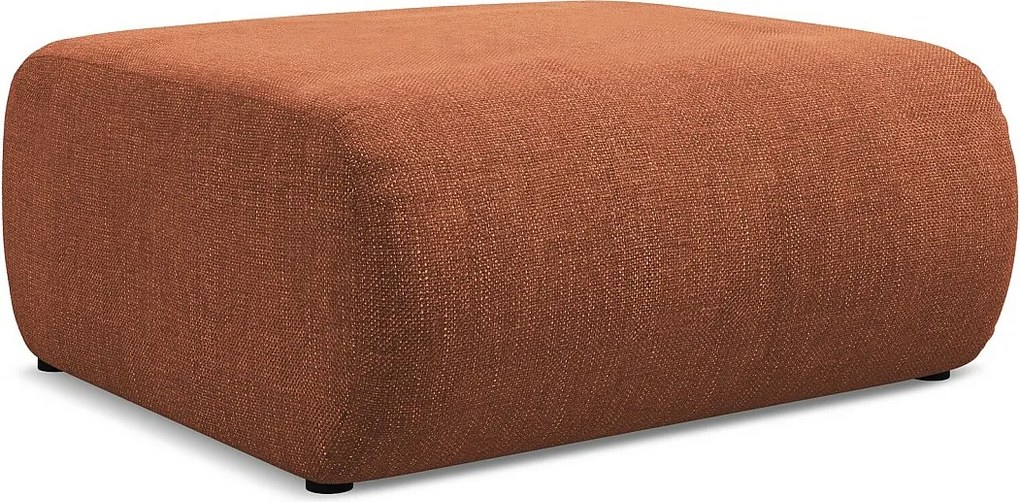 Pufa - z tkaniny szenilowej - terakota - EKAHI