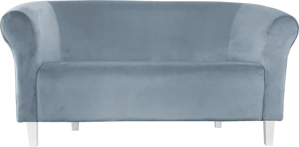 Sofa Milo tkanina Welur : Kolor nogi - Biała, Kolor tkaniny - VELVET - BL06, Typ tkaniny - Velvet, Wysokość nogi - 15 cm