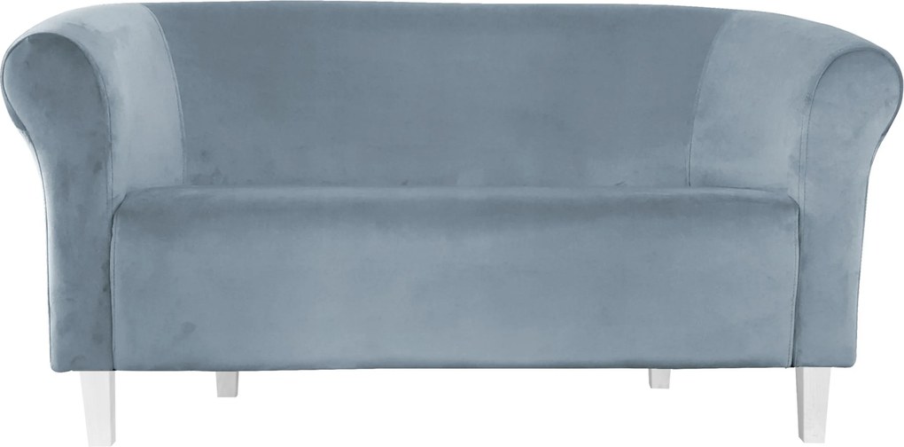 Sofa Milo tkanina Welur wygodna sofa tapicerowana do salonu i poczekalni : Kolor nogi - Biała, Kolor tkaniny - VELVET - BL06, Typ tkaniny - Velvet, Wysokość nogi - 15 cm