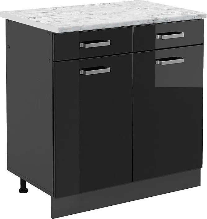 Szafka dolna do kuchni czarny wysoki połysk 80x60x81.6 r-line