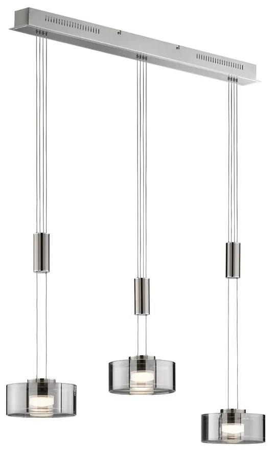 Metalowa lampa wisząca LED ze ściemniaczem w kolorze srebra Lavin – Fischer & Honsel