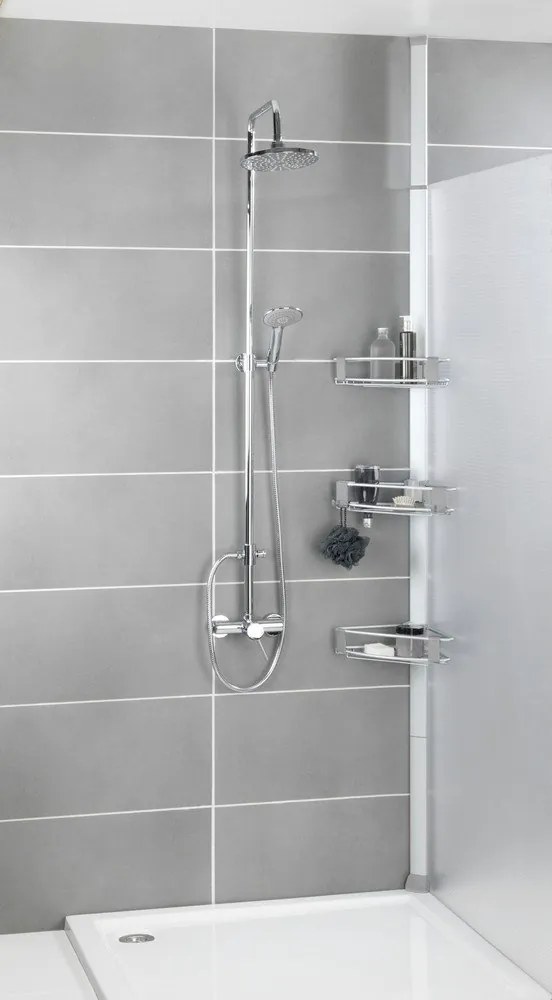 Aluminiowa teleskopowa półka łazienkowa w kolorze matowego srebra Purio – Wenko