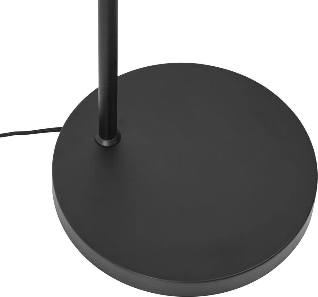 Lampa podłogowa w stylu retro czarna z pomarańczowym szkłem - Denise