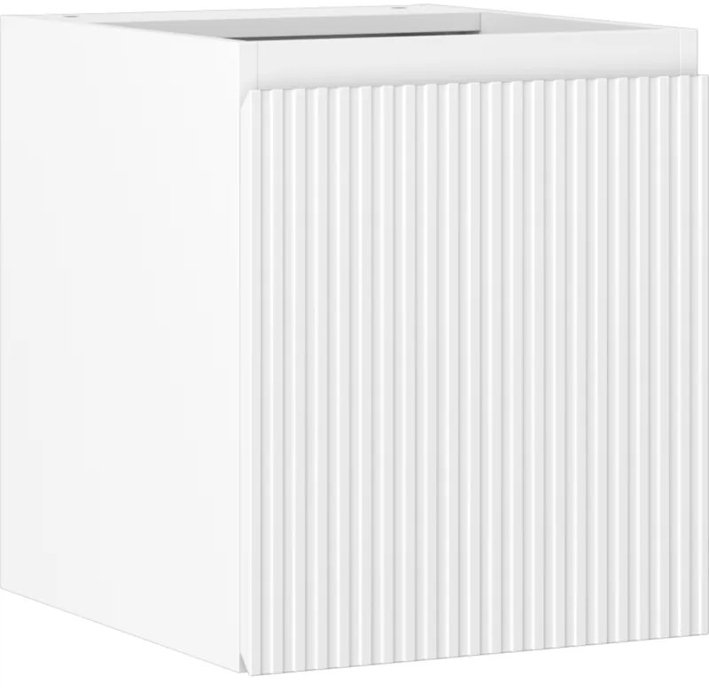 Mexen Rivel szafka łazienkowa podumywalkowa 40 cm, 1 drzwi, ryflowana, biała mat - 91A21-04047-1-BF01