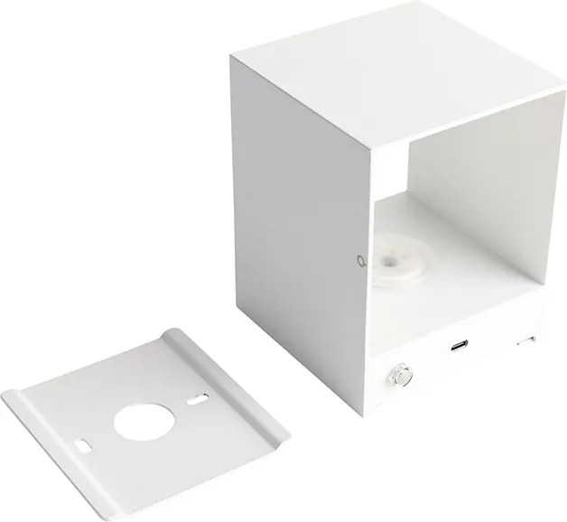 Lampa ścienna biała z wbudowanym LED i dotykowym ściemniaczem, ładowana - Joris