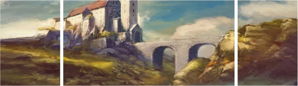 Obraz - Średniowieczny zamek (170x50 cm)