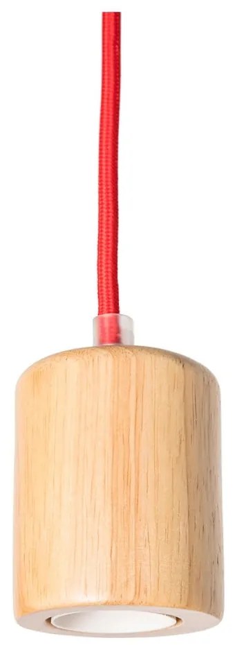 Lampa wisząca z czarnym kablem SULION Wood