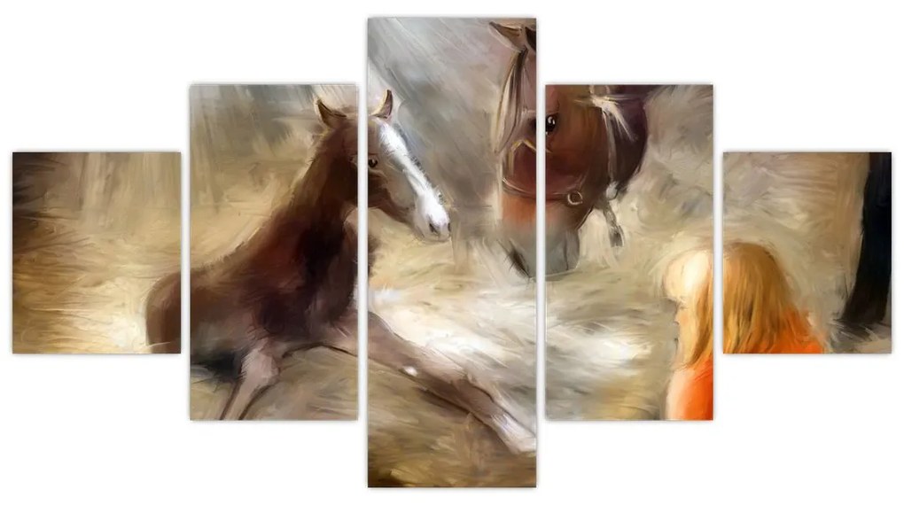 Obraz - Witaj na świecie, źrebaku (125x70 cm)