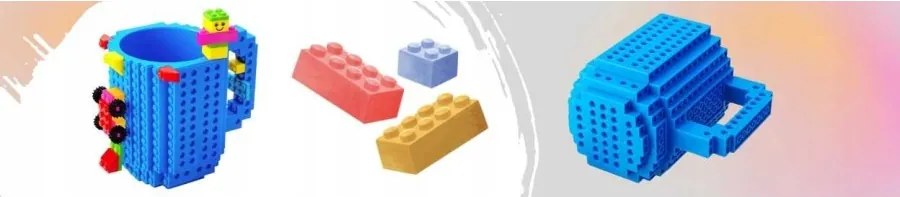 KUBEK KLOCKOWY DUŻY 350ML + KLOCKOWY CYFROWY ZEGAREK DLA DZIECKA REGULOWANY