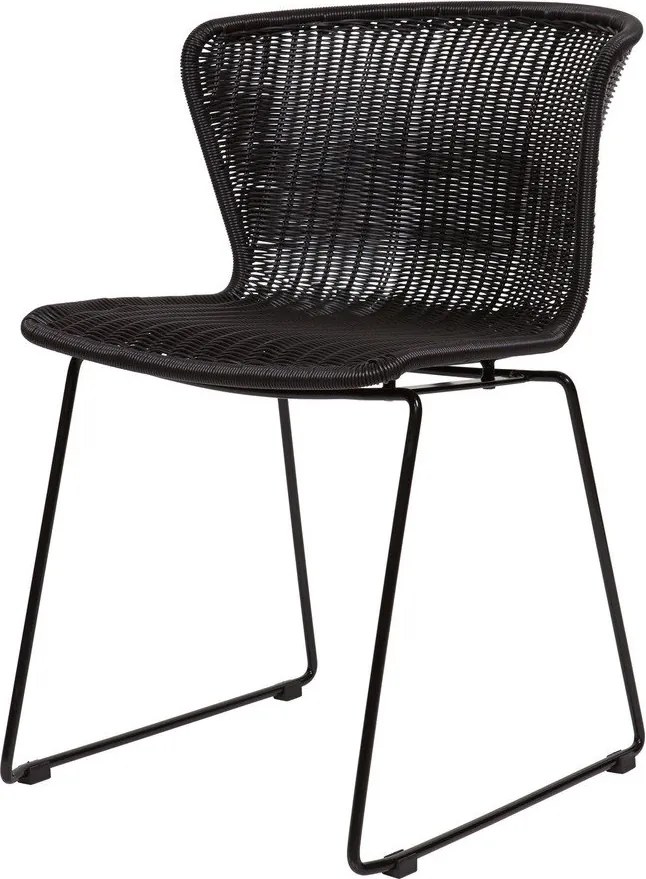 Czarne krzesła ogrodowe ze sztucznego rattanu zestaw 2 szt. Wings – WOOOD