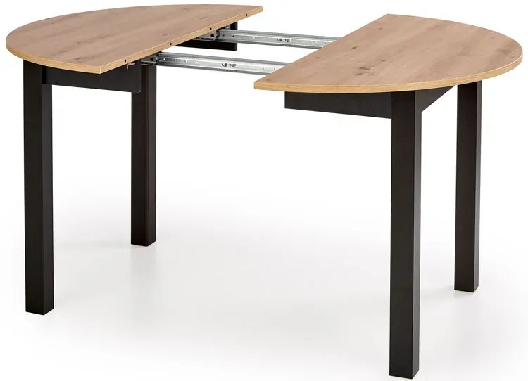 Nowoczesny okrągły stół rozkładany dąb artisan + czarny W9-N79