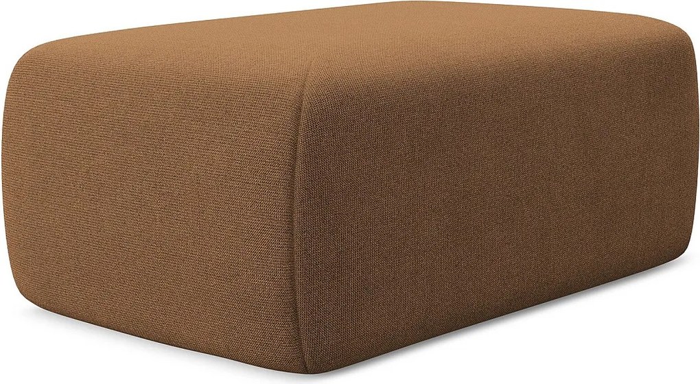 Pufa - z tkaniny strukturalnej - terakota - KAPUA