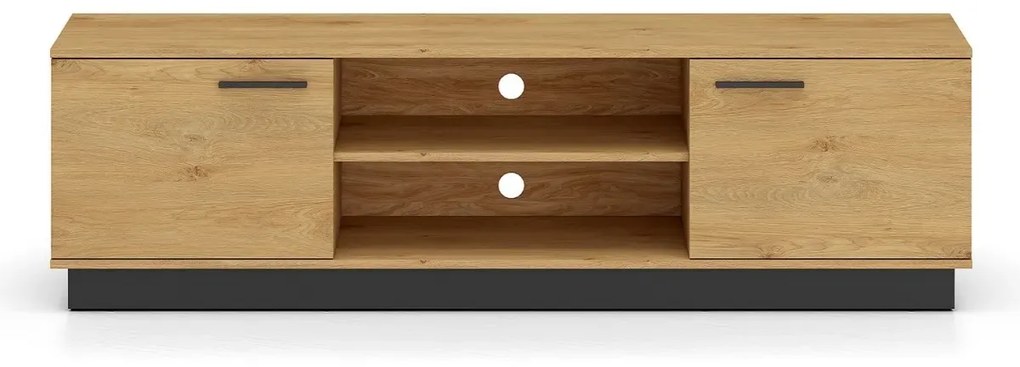 Szafka RTV BRONX 2D 170cm dąb/czarna ML MEBLE