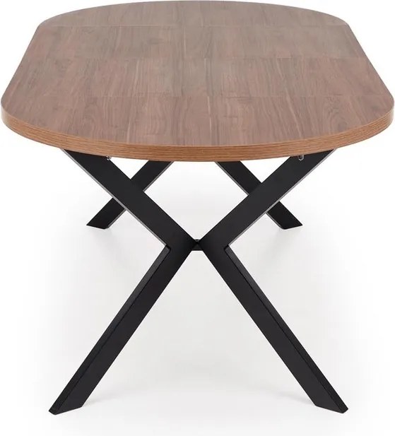 Okrągły stół rozkładany do 250 cm Peroni Halmar orzech / czarny