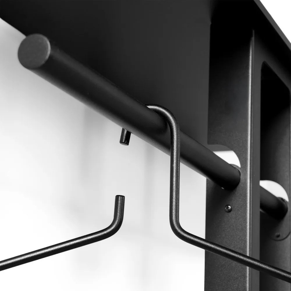 Czarny stalowy wieszak ścienny z półką 100 cm Luno Large – Spinder Design