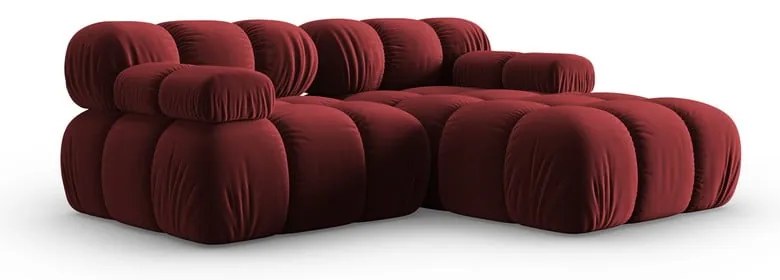 Czerwony aksamitny narożnik (prawostronny) Bellis – Micadoni Home