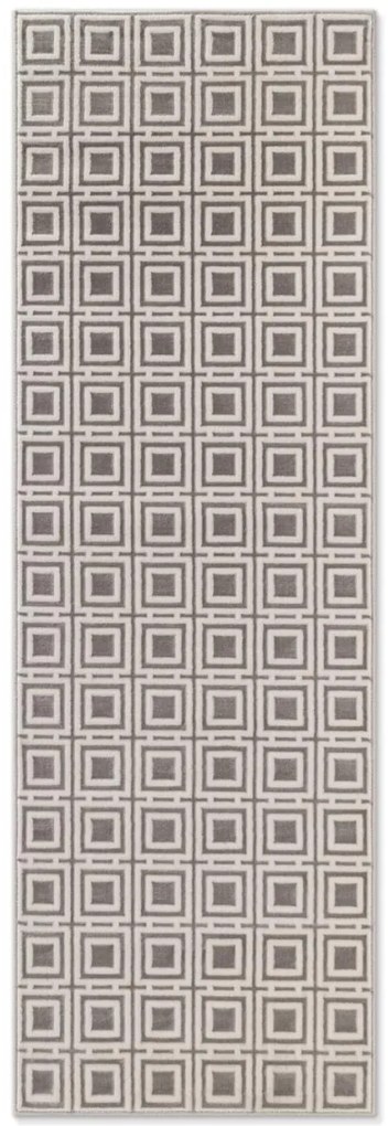 Dywan nowoczesny Perles Romby szaro-kremowe 80 cm x 240 cm