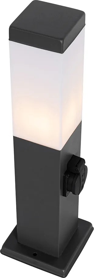 Lampa ogrodowa ciemnoszara 45 cm z gniazdem IP44 - Malios