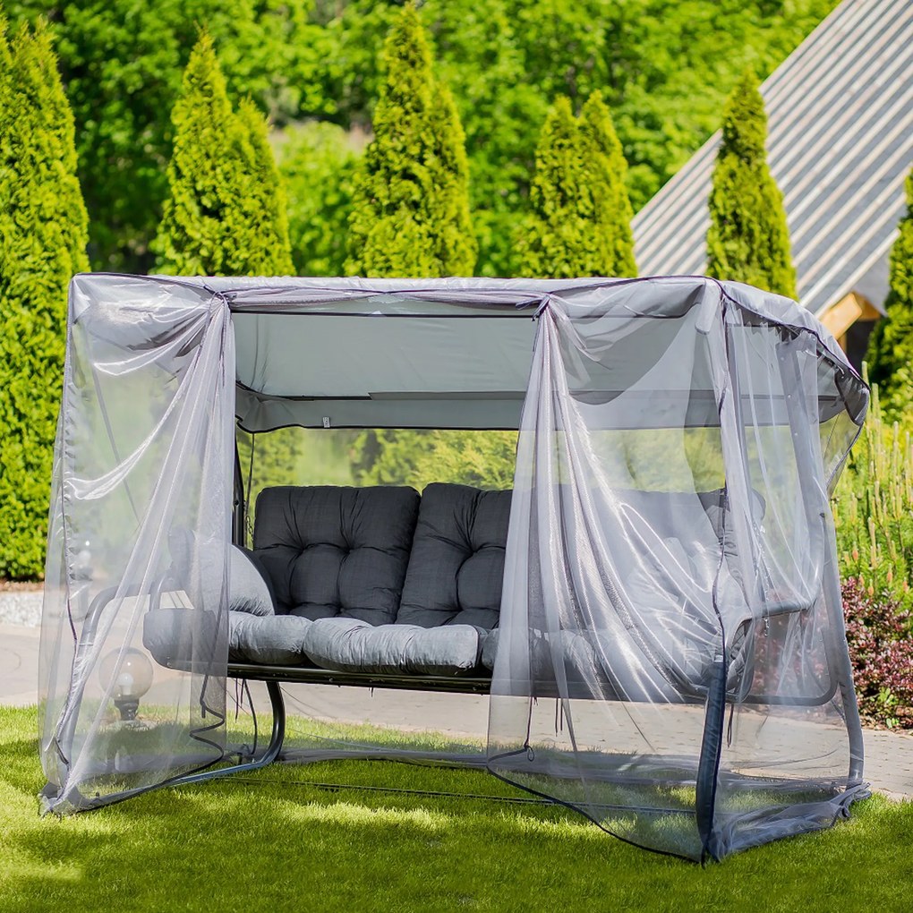 Huśtawka ogrodowa z moskitierą Celebes Plus H024-07PB PATIO