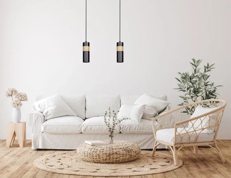 Czarna podwójna lampa wisząca - D102-Avezo