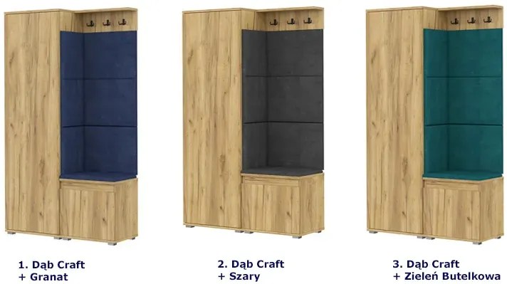 Garderoba z szafką na buty dąb craft + szary K5-B14