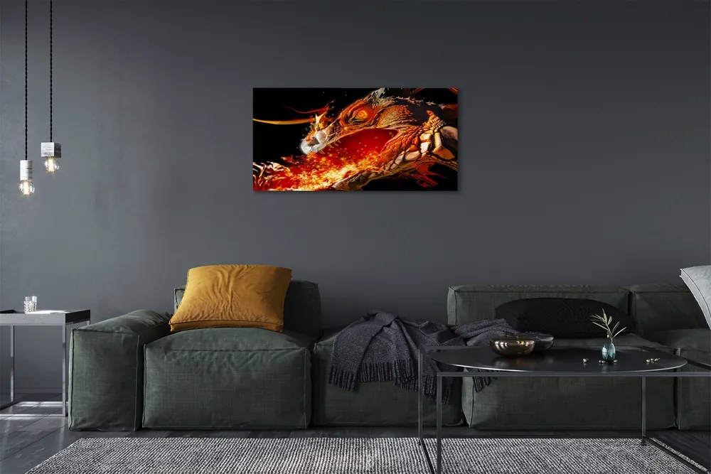 Obraz na płótnie Smok Ziejący Ogniem