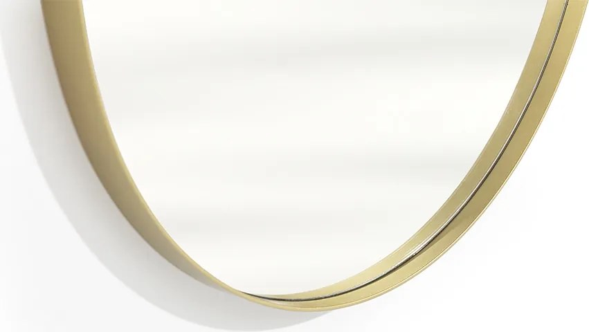 Toaletka wisząca Nicole ze złotym lustrem 80 cm - biały mat