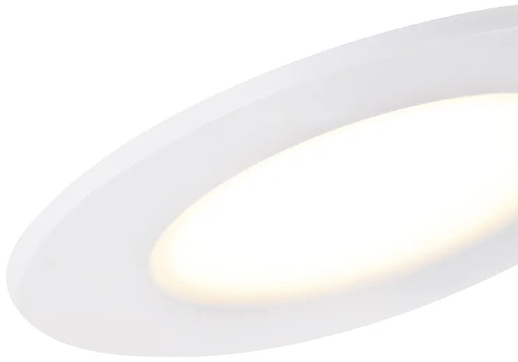 Zestaw 6 wpuszczanych reflektorów białych w komplecie z LED 3-stopniowy ściemniacz IP65 - Blanca Nowoczesny Oswietlenie wewnetrzne