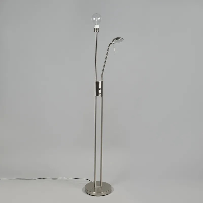 Nowoczesna lampa stojąca ze stali, z możliwością ściemniania - Luxor