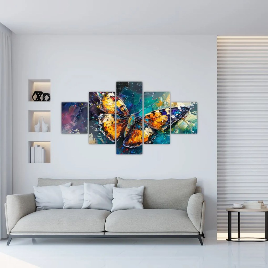 Obraz - Motyl, obraz olejny (125x70 cm)