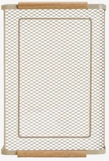 Taca Ze Stali I Drewna Kauczukowego Zestei Kremowa Tapioca & ↔︎ 35 Cm - Sklum