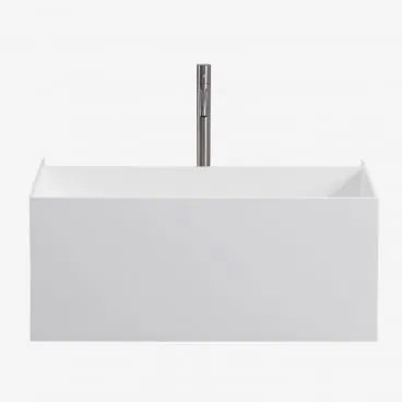 Zestaw Wiszących Mebli Łazienkowych Z Żywicy Zintegrowany Z Umywalką I Oświetleniem - Sklum