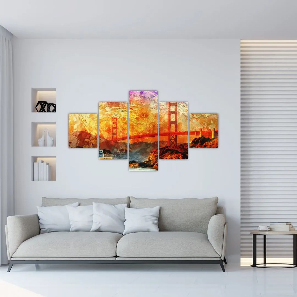 Obraz - Golden Gate, San Francisco, Kalifornia (125x70 cm)
