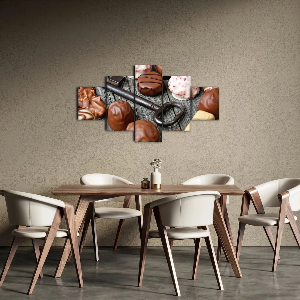 Obraz czekolady i kluczy (125x70 cm)