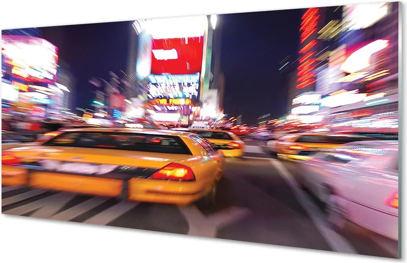 Szklany Panel Samochód w Blasku Miejskich Świateł
