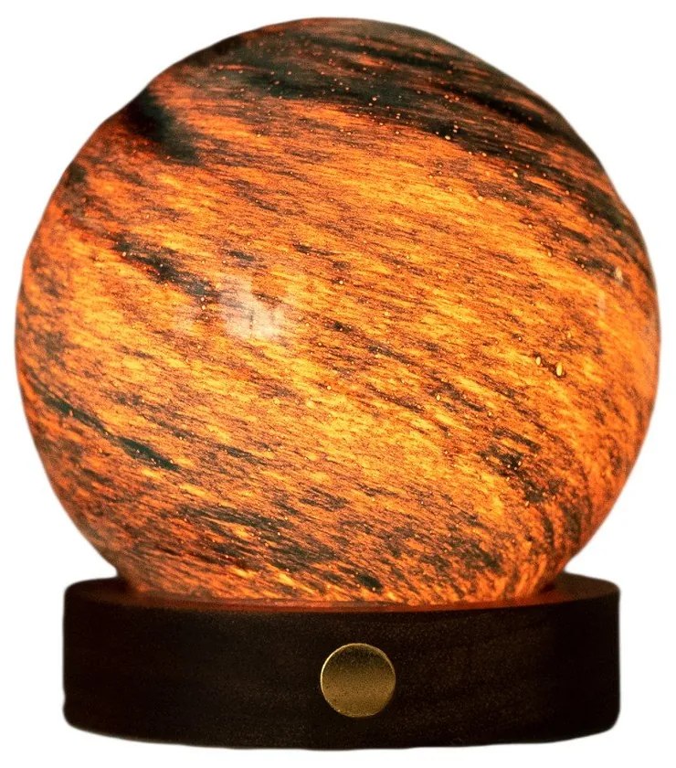 Lampa stołowa LED w ciemnym naturalnym kolorze ze szklanym kloszem (wysokość 9 cm) Stellar Ocean – Gingko