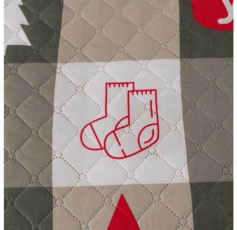 Narzuta na łóżko CHRISTMAS SOCKS, zielona Rozmiar: 170 x 210 cm