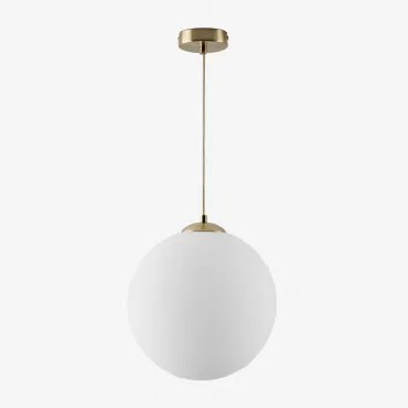 Lampa Sufitowa Wisząca Z Żelaza Z Kulą Ze Szkła Uvol Ø30 Cm & Złoto - Sklum