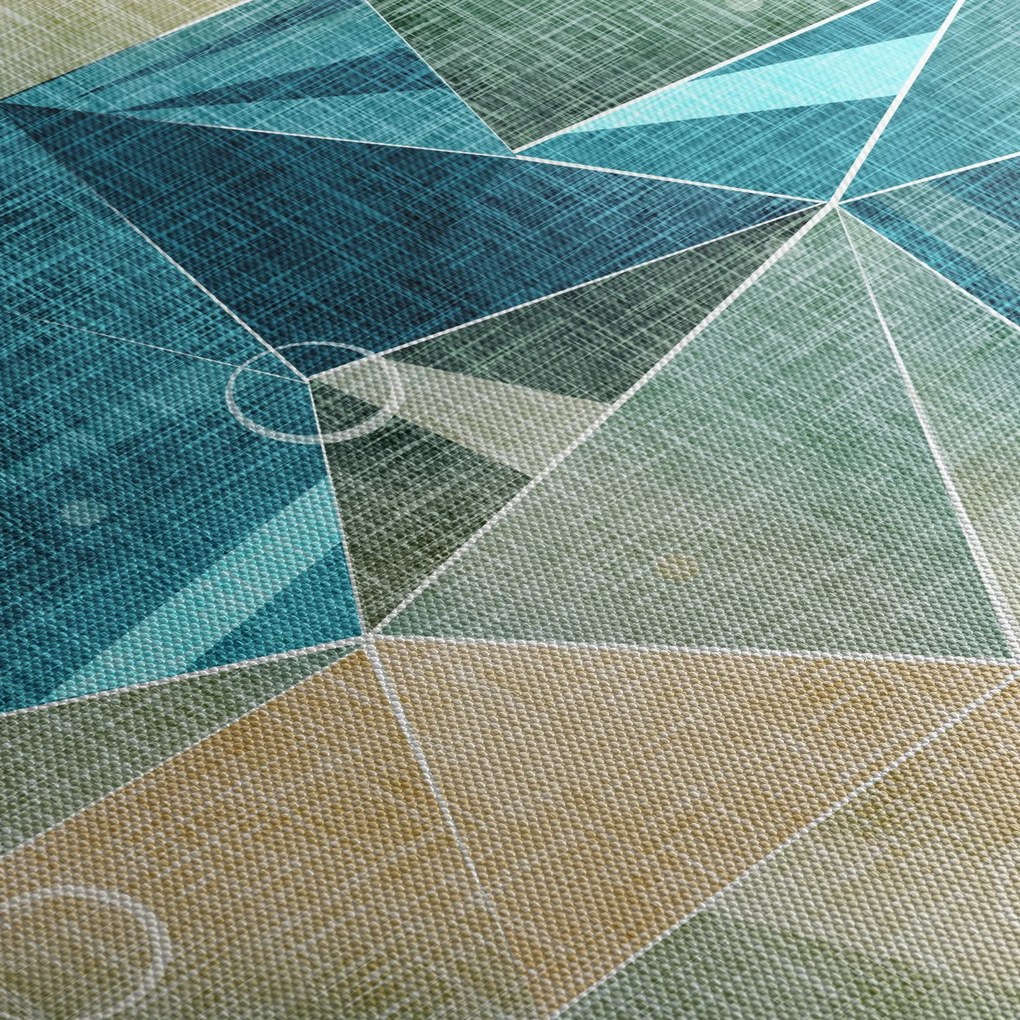 Obraz - Turkusowa abstrakcja (z zegarem) (90x30 cm)