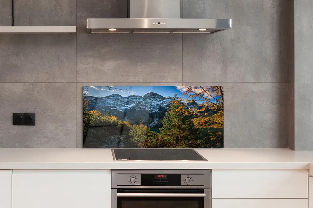 Panel szklany do Kuchni Alpejski Krajobraz z Jeziorem