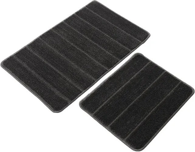 Antracytowe dywaniki łazienkowe zestaw 2 szt. 50x80 cm Yeni Cizgli – Foutastic