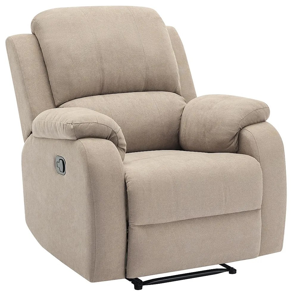 Fotel z funkcją relax z mikrofibry taupe - BRODY