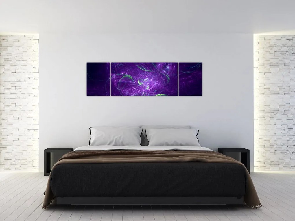 Obraz - fioletowa abstrakcja (170x50 cm)