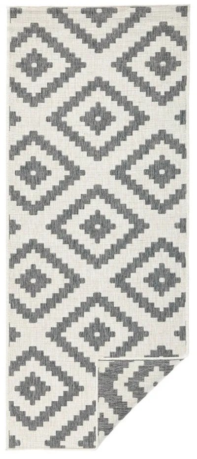 Szary chodnik dwustronny NORTHRUGS Malta, 80x345 cm