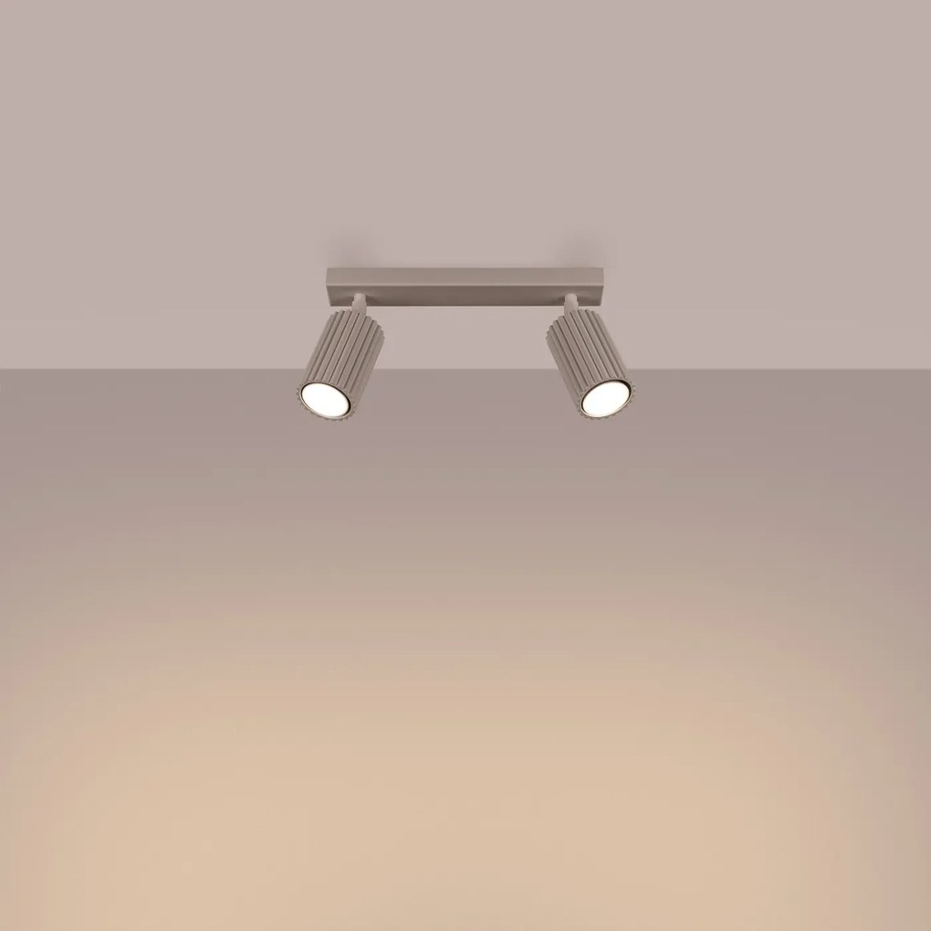 Listwa oświetleniowa 2-punktowa KARBON 2L taupe ryflowana SOLLUX  LIGHTING