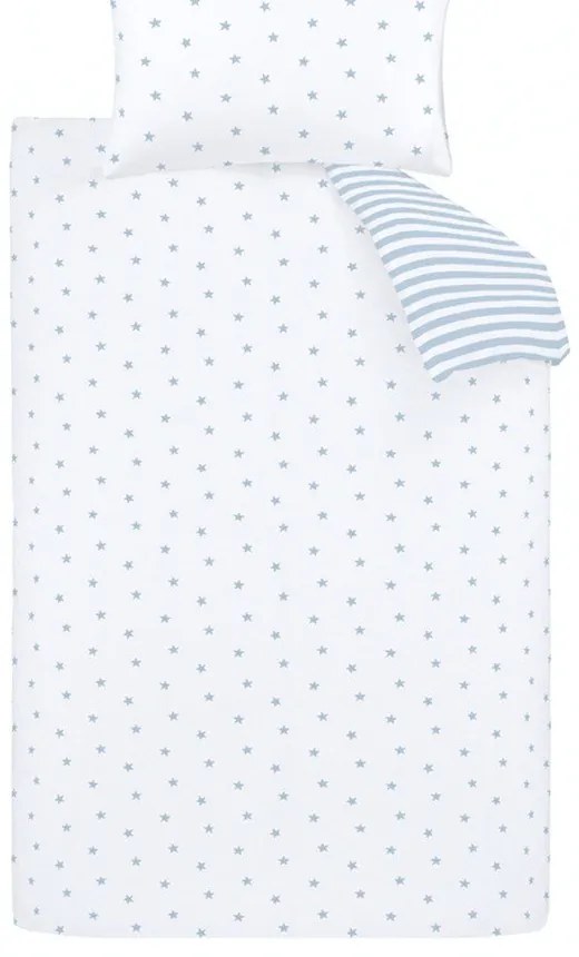 Biało-niebieska bawełniana pościel dziecięca do łóżeczka 120x150 cm Mini Star &amp; Stripes – Bianca